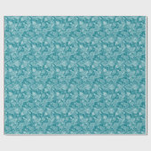 Peacock Green en White  Paisley Cadeaupapier (Vlak)