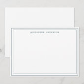 Peacock Green Moderne Professionele Dubbele Grens Notitiekaartje (Voorkant / Achterkant)