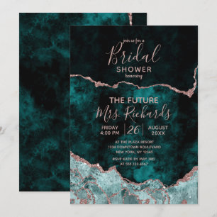 Peacock Green & Roos Gold Agaat Vrijgezellenfeest Kaart