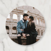 Peacock Green Rose Gold Agate Marble Save the Date Bedankjes Labels (Achterkant)