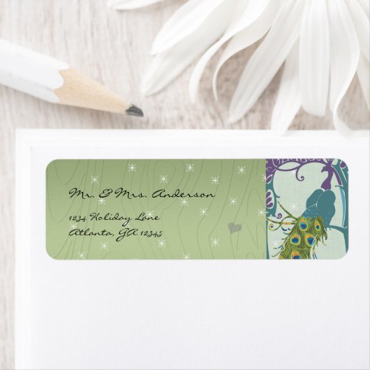  Peacock Green Wood Graan met Star-adres Etiket (Insitu)