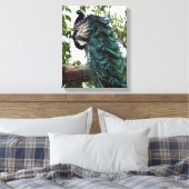 Peacock Greeting Canvas Afdruk (Insitu (Slaapkamer))