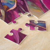 Peacock grillige moderne impressionistische kunst legpuzzel (Zijkant)