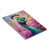 Peacock grillige moderne impressionistische kunst notitieboek (Rechterzijde)