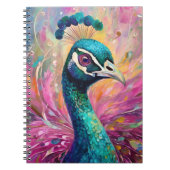 Peacock grillige moderne impressionistische kunst notitieboek (Voorkant)