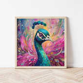 Peacock grillige moderne impressionistische kunst poster