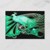 PEACOCK groen zwart Visitekaartje (Achterkant)