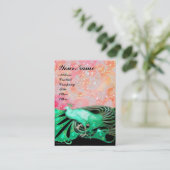PEACOCK groene zwarte rode roze vonk Visitekaartje (Staand voorkant)