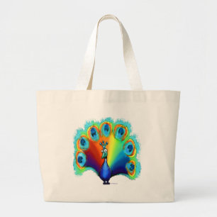 Peacock Grote Tote Bag
