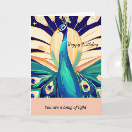 peacock happy birthday kaart