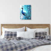 Peacock Harmonics – Premium Wrapped Canvas Afdruk (Insitu (Slaapkamer))