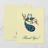 Peacock Hartelijk dank - ivoor Bedankkaart (Voorkant / Achterkant)
