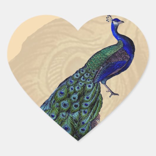  peacock Heart Stickers (Voorkant)