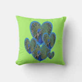 Peacock Hearts Pattern Sierkussen