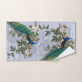  Peacock Hibiscus Ephemera Elegant Blue Bad Handdoek (Handdoek)