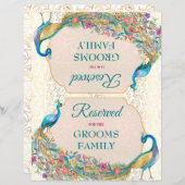 Peacock Hindu bruiloft gereserveerd teken (Voorkant / Achterkant)