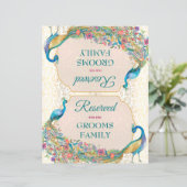 Peacock Hindu bruiloft gereserveerd teken (Staand voorkant)