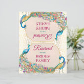 Peacock Hindu bruiloft gereserveerd teken (Staand voorkant)