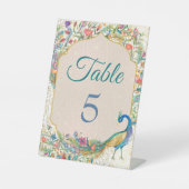 Peacock Hindu trouwtafel nummer Reclamebord Met Voetstuk (Voorkant)