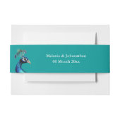 Peacock hoofd blauwgroen blauw tuin outdoor bruilo uitnodigingen wikkel (Voorkant Voorbeeld)