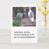 Peacock Humorous Birthday Kaart voor haar (Gele Bloem)