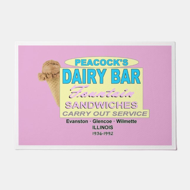 Peacock Ice Cream Company of Illinois Deurmat (Voorkant)