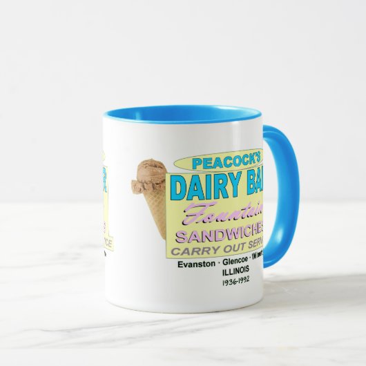 Peacock Ice Cream Company of Illinois Mok (Voorkant rechts)