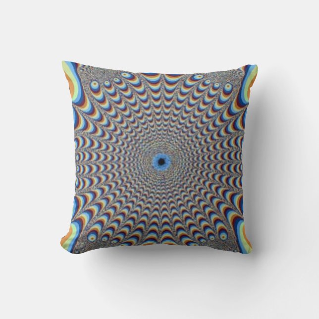 Peacock Illusion Abstract Pillow Kussen (Voorkant)