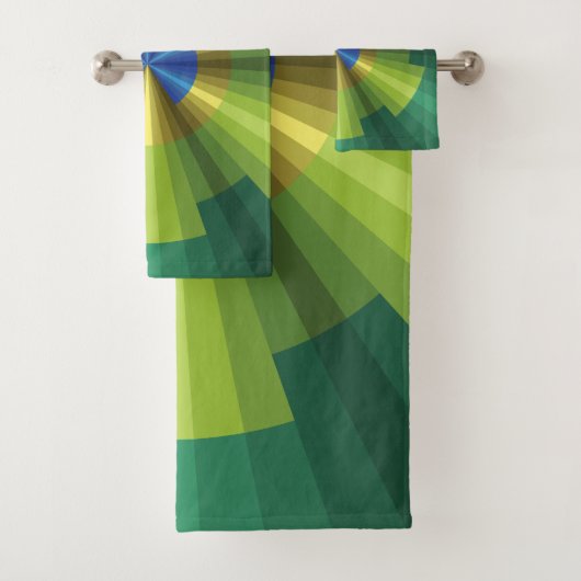 Peacock Illusion Bathroom Towel set Bad Handdoek (Insitu)