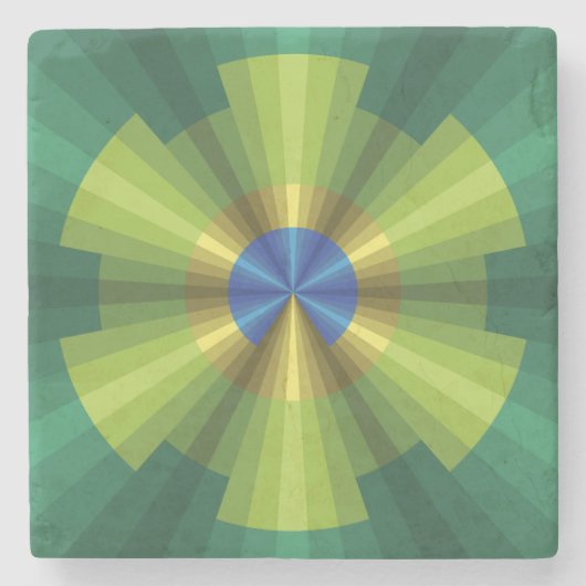 Peacock Illusion Stone Onderzetter (Voorkant)