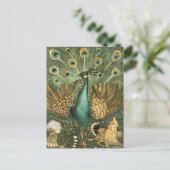  Peacock Illustratie Briefkaart (Staand voorkant)
