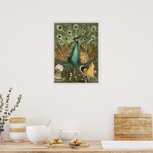  Peacock Illustratie Poster (Keuken)