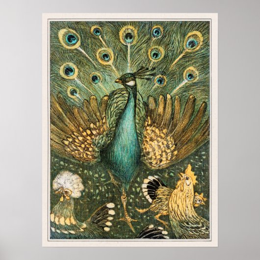 Peacock Illustration Poster (Voorkant)