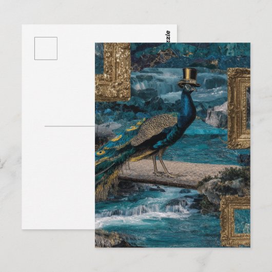 Peacock in a Top Hat Briefkaart (Voorkant / Achterkant)