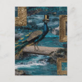 Peacock in a Top Hat Briefkaart (Voorkant)