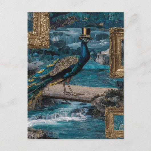Peacock in a Top Hat Briefkaart (Voorkant)