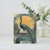 Peacock in a Top Hat on a Bridge Briefkaart (Staand voorkant)