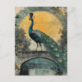 Peacock in a Top Hat on a Bridge Briefkaart (Voorkant)