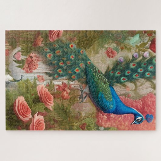 Peacock in Abriot Roos Garden Legpuzzel (Horizontaal)