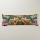 Peacock in Abriot Roos Garden Lichaamskussen (Achterkant)