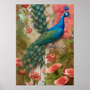 Peacock in Abriot Roos Garden Poster