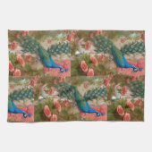 Peacock in Abriot Roos Garden Theedoek (Horizontaal)
