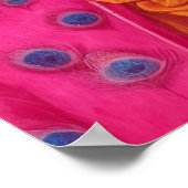 Peacock in Bont Roze Dier Poster (Hoek)