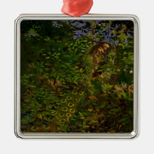 Peacock in de Bossen (door Abbott Henderson Thayer Metalen Ornament (Voorkant)