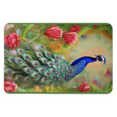 Peacock in de roze tuin magneet (Horizontaal)