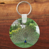 Peacock in een Garden Key Ring Sleutelhanger (Voorkant)