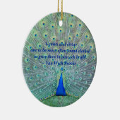 Peacock in Full Plumage Display Fotografie Keramisch Ornament (Rechts)