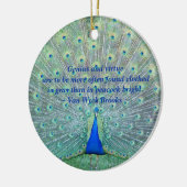 Peacock in Full Plumage Display Fotografie Keramisch Ornament (Links)