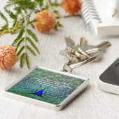 Peacock in Full Plumage Display Fotografie Sleutelhanger (Zijkant)