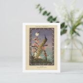 Peacock in het moonlight briefkaart (Staand voorkant)